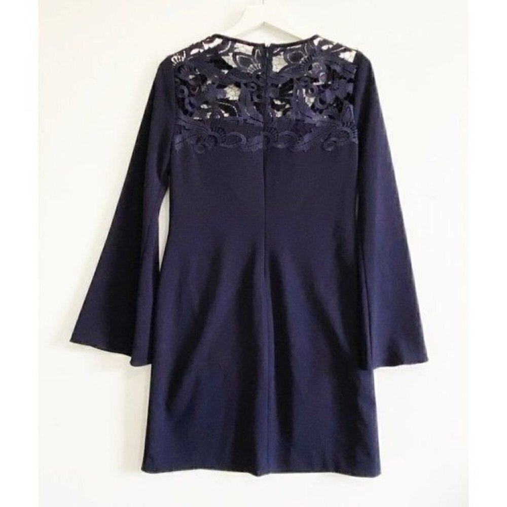 Lauren Ralph Lauren Lace Yoke Navy dress,  Size 2 - Picture 4 of 11
